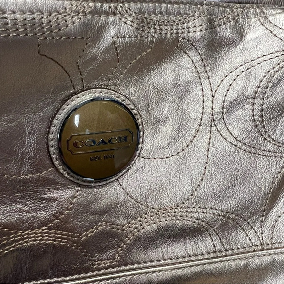 Coach signature stitch in metallic gold hobo - Picture 2 of 7